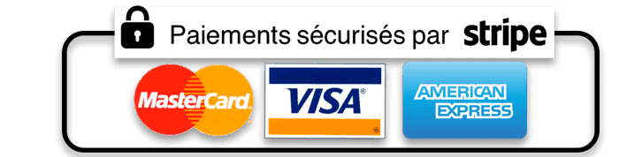 Paiements sécurisés par Stripe - Visa MasterCard American Express